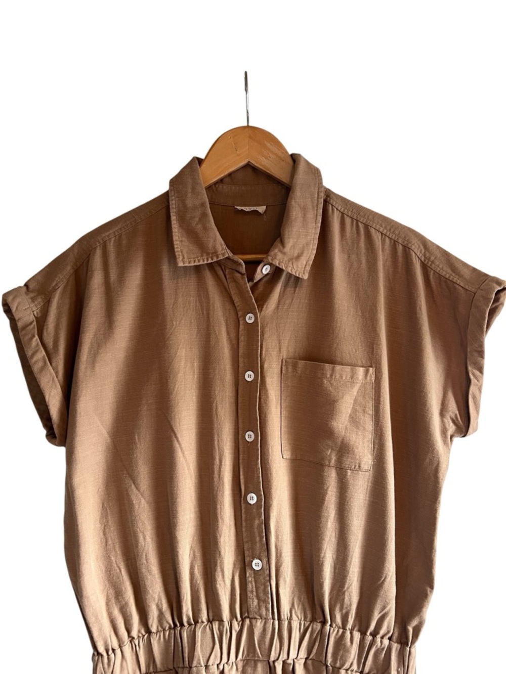 Naif Montreal linen cotton blend button down shorts romper L excellent condition - Picture 3 of 11